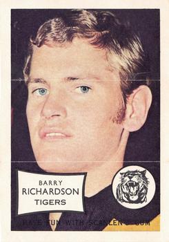 1970 Scanlens VFL - Pin-Ups #NNO Barry Richardson Front